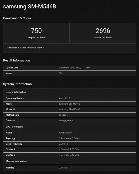 Samsung готовит смартфон, который будет слабее предшественника двухгодичной давности. Galaxy M54 получит SoC Exynos 1380